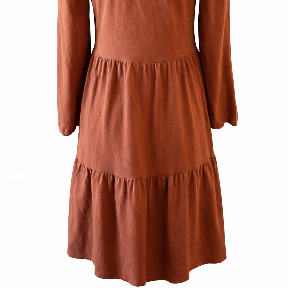 🤎 NWT GAP Terracotta Long Sleeve Dress | Size XS - Picture 8 of 8